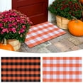 thumbnail image 5 of Cotton Hand Woven Plaid Doormat, Fall Seasonal Outdoor Rug, Layered Design for Front Door Porch Patio Entryway, 40X60Cm Tanuke, 5 of 7