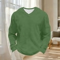 thumbnail image 6 of Mens Summer Night Thermal Long Sleeve V Neck Waffle Knit T-Shirts Pullover Tops Regular Fit Textured Shirt, Business Casual Breathable Solid Color Tee for Office Work, Big & Tall, 6 of 9