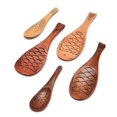 thumbnail image 3 of Pala de madera para wok, cuchara para cocinar, antiadherente, de madera, larga, para arroz, cocina, grande, forma de pez Nanmu, 3 of 4