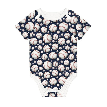

Matuu Cute Basebal for Baby Short-Sleeve Bodysuit Soft Cotton Comfortable and Breathable Perfect for Newborns and Infants