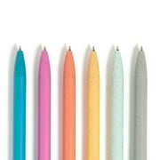 U Brands U-Eco Ballpoint Pens, 6 Count + 6 Ink Pen Refills, Sunset Speckle, Medium (0.7mm) Point, Black Ink