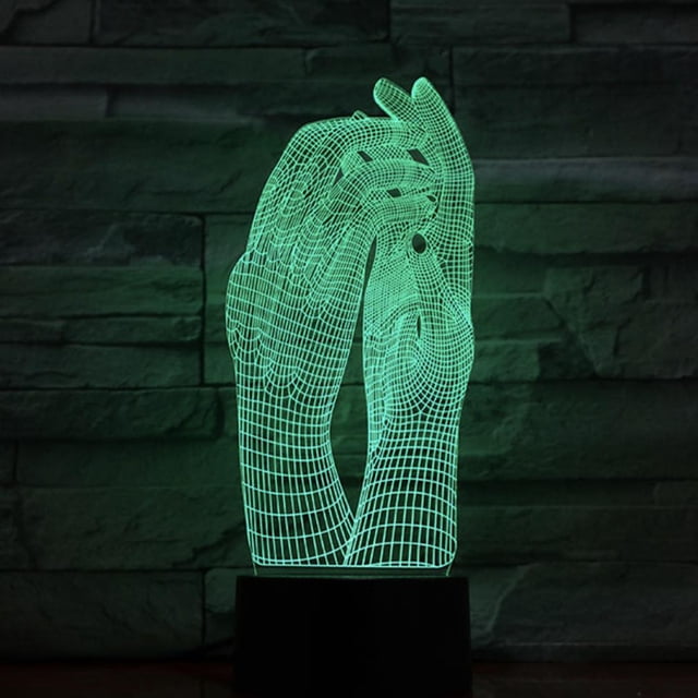 Lámpara LED de ilusión 3D Night Light Handshake con cambio de color