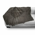 thumbnail image 3 of Compass Soft Flannel Fleece Throw Blanket, Drawing of a Sailing Compass on a Wooden Surface in Computer Generated Art, Cozy Plush for Indoor and Outdoor Use, 50" x 60", Umber Dark Brown, by Ambesonne, 3 of 6