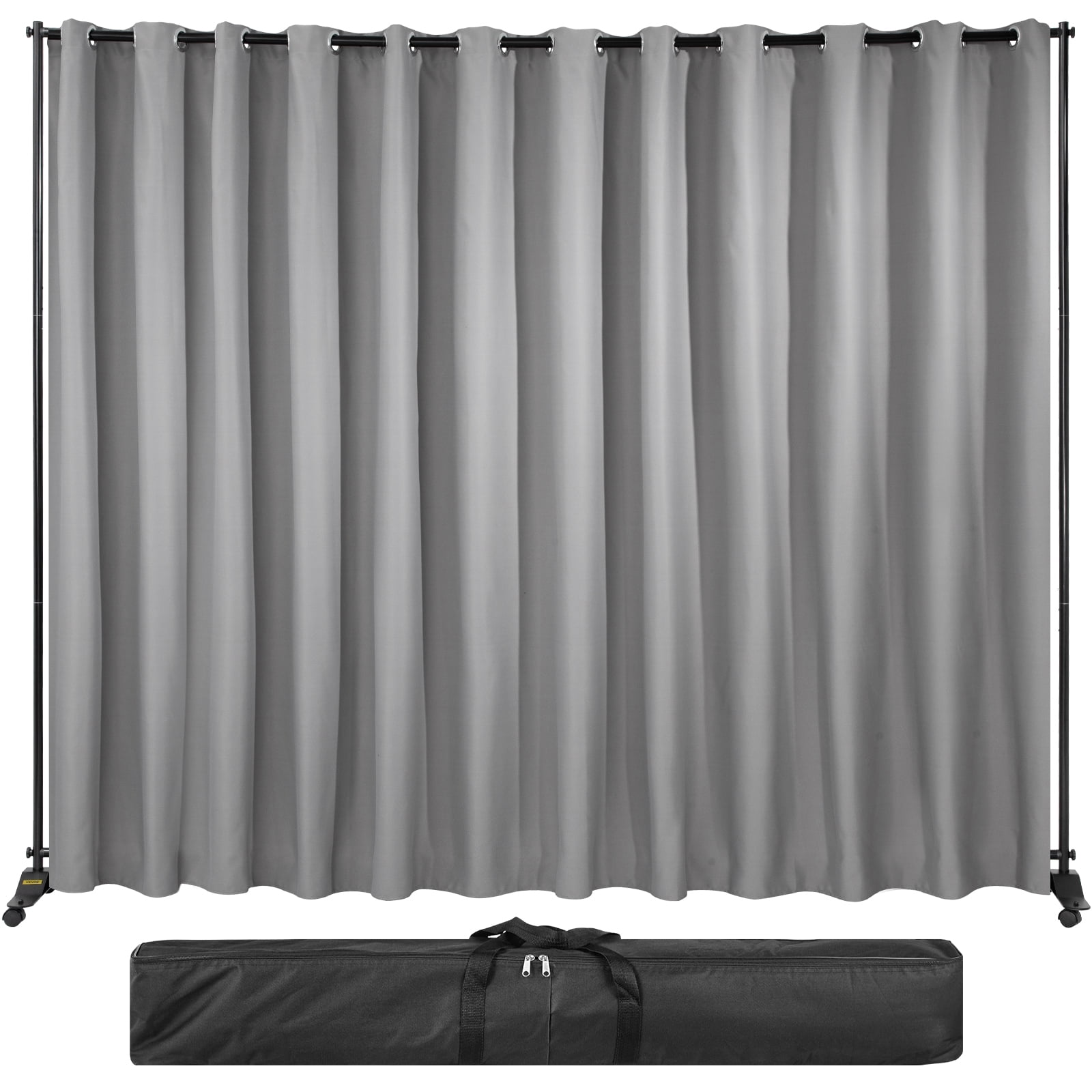 VEVOR Room Divider Kit, 8 ft x 10 ft, 4 Rolling Wheels Curtain Divider