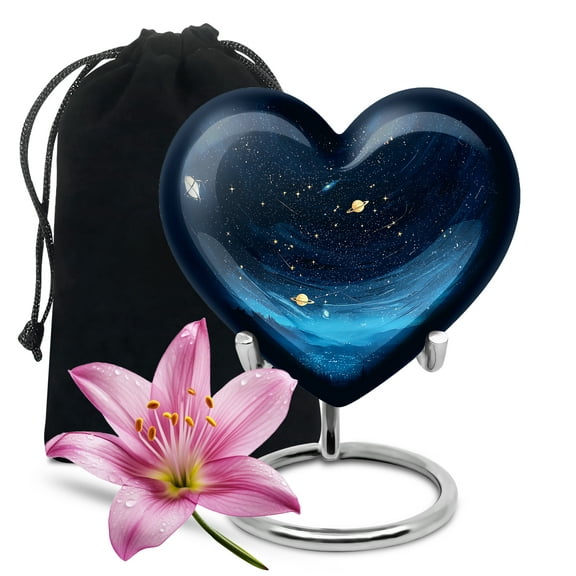 Large Blue Universe Urns For Ashes Adult Male - Cremation Urn For Human Ashes Adult Female - Decorative Memorial Ashes - 10 Inch