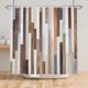thumbnail image 1 of Cortina de ducha rústica de madera de 182 x 182 cm, estilo granja occidental, tablones de madera antiguos, marrón, retro, de madera dura, tela campestre, para decoración de baño, impermeable,, 1 of 6