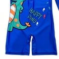 thumbnail image 7 of Rggeeun Boys Child Swimsuit Set 2Pc Cartoon Dinosaur Pattern Short Sleeve Crew Neck Front Zipper Elastic Above Knee with Cover Up Hat for Summer Pool Training Casual Beachwear,Blue,10-13 Years, 7 of 7