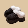 thumbnail image 4 of HaoXun Women's Fleece-Lined Thick-Soled Slippers - Closed-Toe Winter House Shoes for Home Wear & Street Style, 4 of 7