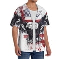 thumbnail image 4 of Cauagu American Flag Eagle Art Men's Short Sleeve Button Down Hawaiian Shirt for Men Bowling Shirts Casual Summer Beach Shirt,Medium, 4 of 6