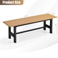 thumbnail image 3 of Gymax Outdoor HDPE Bench w/ Metal Frame 47'' x 14'' x 16'' for Yard Garden Brown, 3 of 8