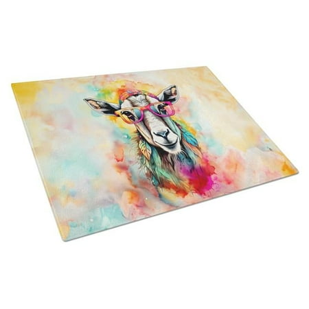

15 x 12 in. Unisex Hippie Animal Goat Glass Cutting Board