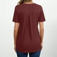 thumbnail image 5 of Lenpel Women's Trendy Tops Summer V Neck Short Sleeve Pleated Dressy Casual T Shirts Tunic Tee Blouses, 5 of 7