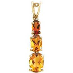 Madeira Citrine Gemstone - Jewels By Lux 14K Yellow Gold Citrine & Madeira Citrine Pendant