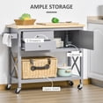 thumbnail image 4 of HOMCOM Kitchen Island Cart with Storage Drawers Rubber Wood Tabletop, 4 of 10