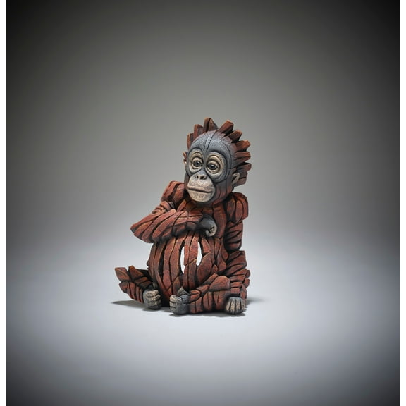 Edge Sculpture Baby Orangutan Multicolor Resin Figurine 7.875in H