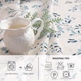 thumbnail image 3 of Rectangle Table Cloth 60x102 Inch - Spring Summer Floral Tablecloth, Waterproof Linen Fabric Oblong Table Cloth for Kitchen Dining Tablecloth for 4 Feet Table Blue, Small Blue Flower Design, 3 of 5