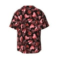thumbnail image 2 of Xecao offers the Ladybugs and Red Hearts for Men's Casual Short-sleeved Shirt, a button-up collared shirt with a pocket, perfect for beach vacations and yacht travel in the Medium size., 2 of 7