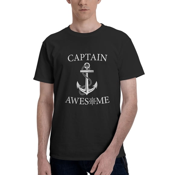 T-Shirt Basique à Manches Courtes pour Homme, Pêcheur Graphique Drôle, Noir, 3X-grand