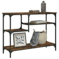 thumbnail image 1 of vidaXL Table Console avec Étagères Chêne Fumé 100x35x75 cm, 1 of 5