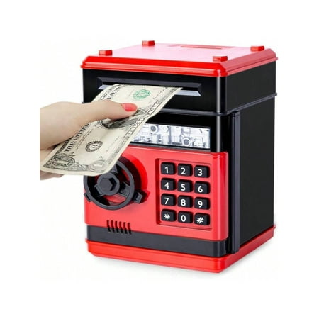 Piggy Bank ATM for Kids, Mini ATM Machine with Password Code Lock and Automatic Scroll, Electronic Money Savings Bank for Boys and Girls Ages 3-12