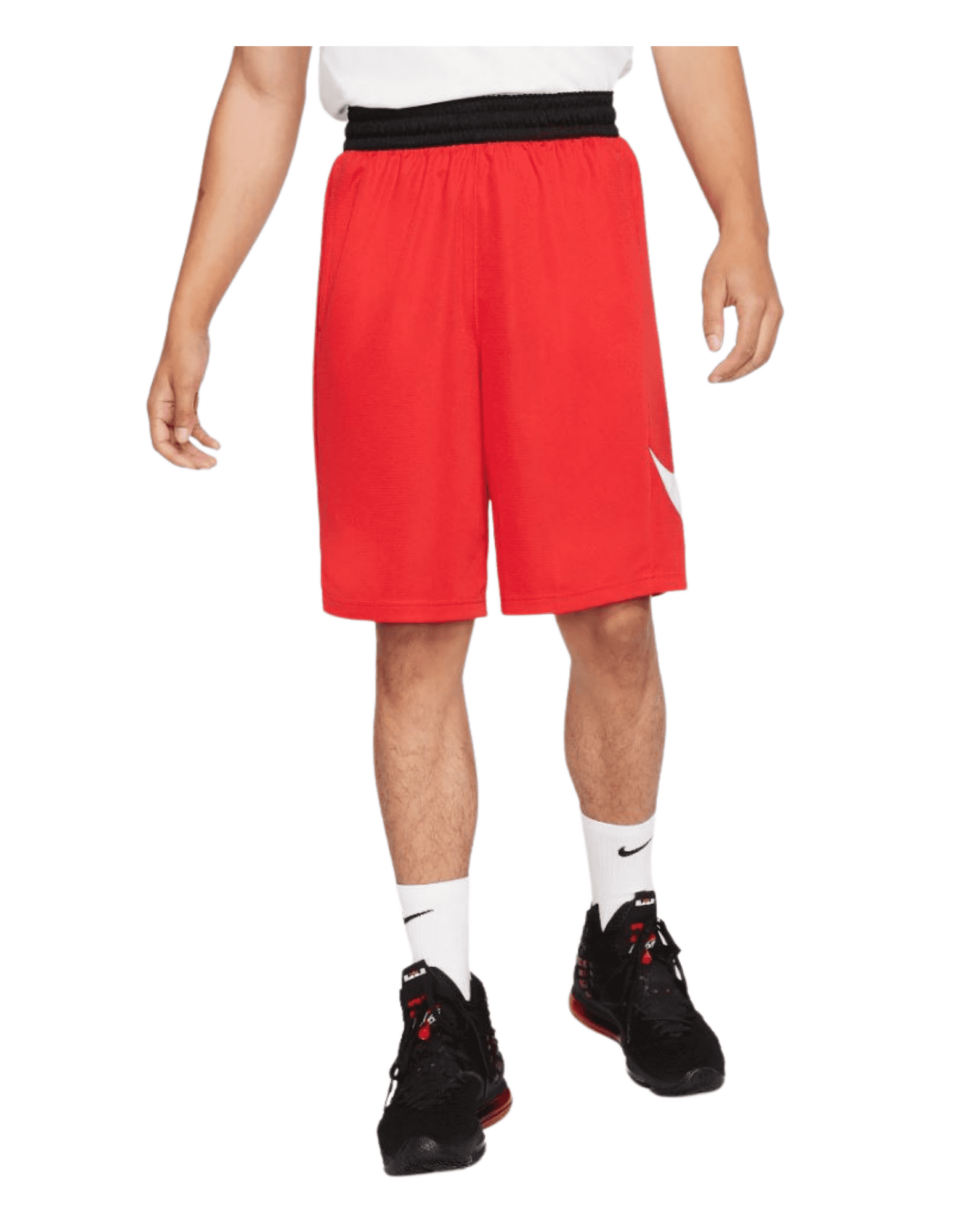 Logo Baggy Fit Basketball Shorts, RED