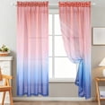 thumbnail image 6 of PONPRNGY Gradient Color Sheer Voile Curtains, Rod Pocket Window Screening for Bedroom, Living Room, Hotel, 1 Panel, 52 x 83 Inches, 6 of 6