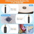 thumbnail image 2 of Drain Bladder Kit, 3 PCS Drain Cleaning Bladders Fits 1 to 6 Drain Pipe, Unclogs Stubborn Blockages in Main Drain & Sewer Line Bathroom Sinks, Shower, and Swimming Pool Drain with Water Power Black, 2 of 5