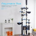 thumbnail image 2 of Cat Tree, 98.4-110.2 Inches Floor to Ceiling Cat Tree-Adjustable Height, Tall Cat Climbing Tower for Cats Large Adult with Scratching Post, Cat cando, Smoky Gray, 2 of 17