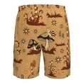 thumbnail image 6 of Kll Brown Mushrooms Men'S Casual Summer Beach Shorts Hawaiian Shorts With Pockets-Small, 6 of 9
