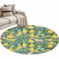 thumbnail image 6 of Easter Round Rug 4ft Washable Circle Entryway Rugs Non Slip Spring Chicken Colorful Eggs Grasses Flowers Area Rug Indoor Floor Carpet for Bedroom Kitchen Living Room Home Office Dining Room Nursery, 6 of 8