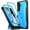 Blue, variant on Poetic Revolution Case for Samsung Galaxy S23 FE 5G, Built-in Screen Protector 【Work with Fingerprint ID】, Full Body Rugged Shockproof Protective Cover Case with Kickstand [Update Version], Light Blue