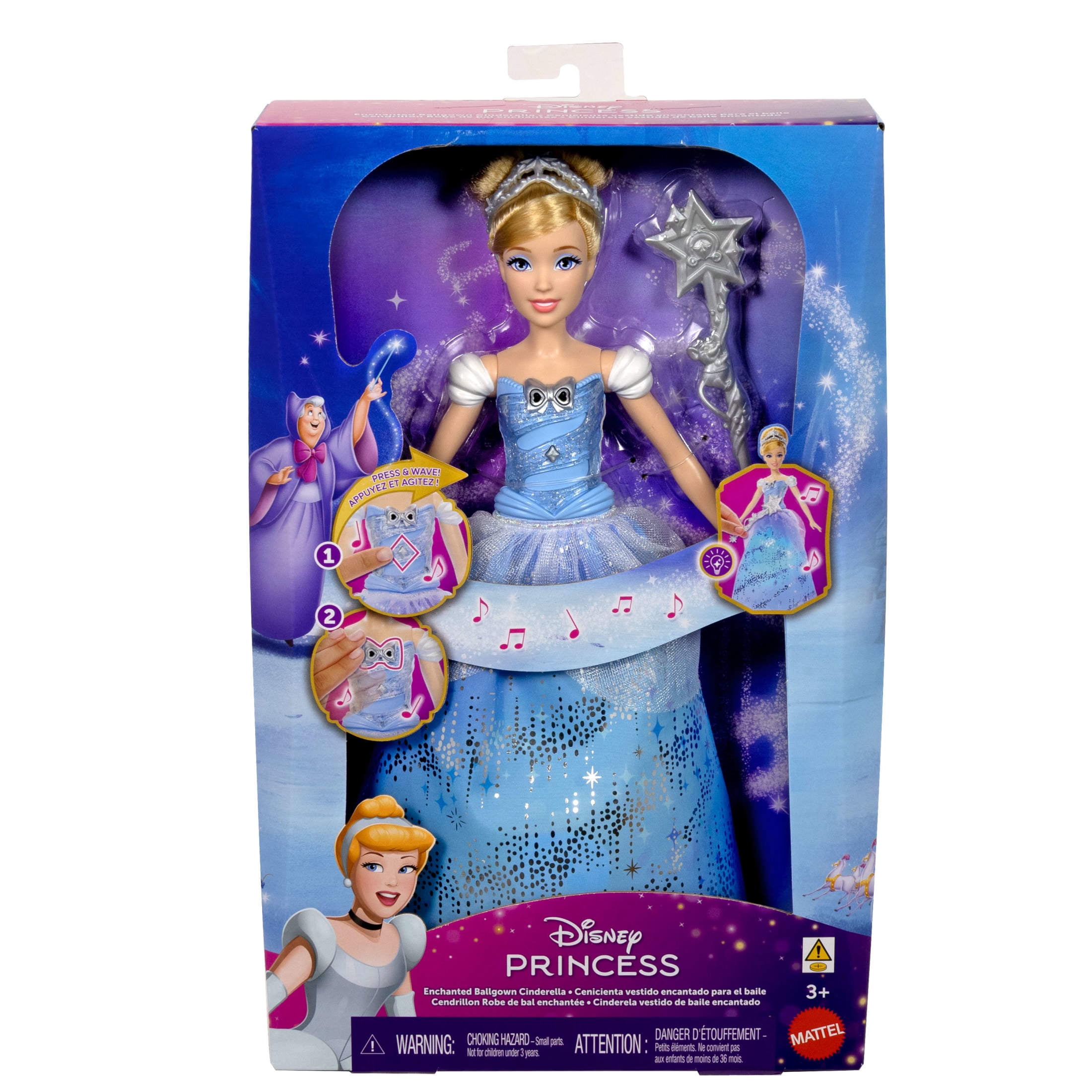 Disney Princess Enchanted Ballgown Cinderella Fashion Doll with Lights & Sounds, Inspired by Movie - Walmart.com Disney Princess Enchanted Ballgown Cinderella Fashion Doll with Lights & Sounds, Inspired by Movie - Walmart.com