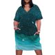 thumbnail image 1 of Vestido holgado con bolsillos, estilo coreano, con estampado de olas marinas, acuarela, velero, océano estrellado, para mujer, 1 of 6