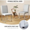 thumbnail image 6 of StnTalk Dining Chairs Set of 2, Kight Gray Faux Leather Kitchen Chairs with Thick Padded Seat, Armless Side Chairs with Metal Legs for Apartment & Small Dining Spaces, 6 of 7