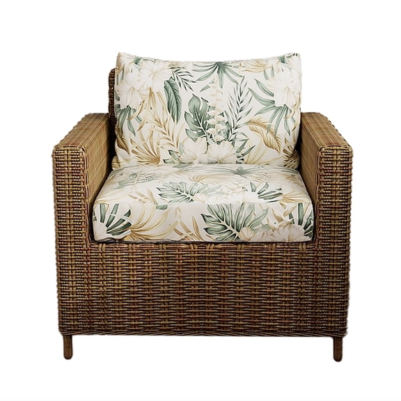 2 Piece Patio Cushion Covers, Stretch Outdoor Couch Cushion Slipcovers Replacement for Seat & Backrest, Washable Furniture Protector with Elastic Bottom for Wicker Patio Furniture, Botanical Green