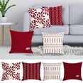 thumbnail image 4 of adviicd Housse de Coussin Géométrique en Lin Simple Rouge pour Canapé, 4 of 5