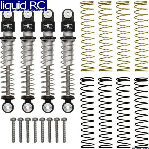 Hot Racing Aluminum Threaded Long Travel Shocks - Axial Scx24 HRASXTF428LT Electric Car/Truck Option Parts