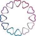 thumbnail image 1 of Wabjtam 12 piezas llavero en forma de corazón mini mosquetón pequeño - 5 cm de aluminio duradero de liberación rápida y bloqueo automático clip con resorte en forma de D para el hogar, 1 of 4