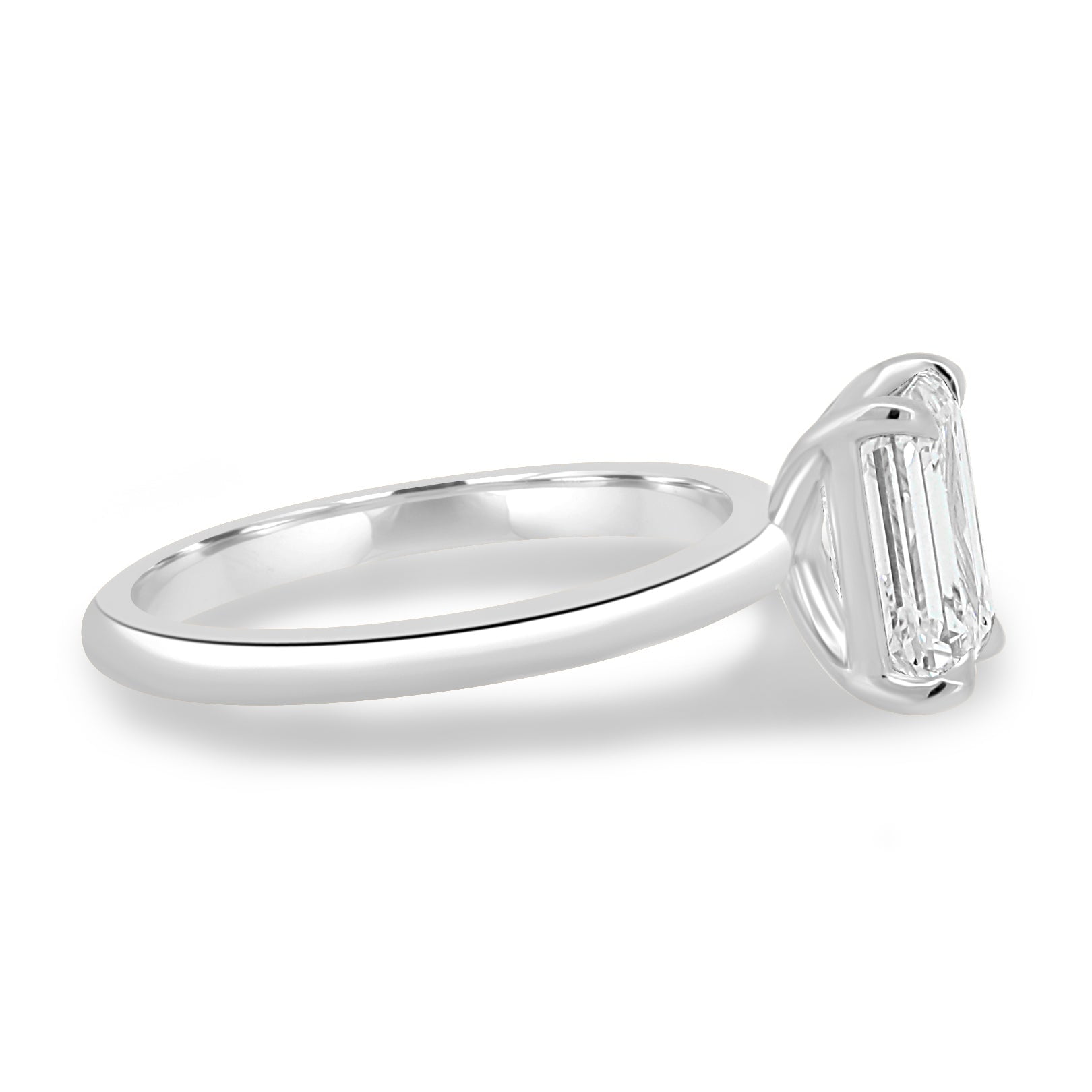 ESTE ORIGIN 2Ct Emerald Cut Moissanite Solitaire Ring in 10K White Gold Emerald Ring for Women – Emerald Engagement Ring, US 4.