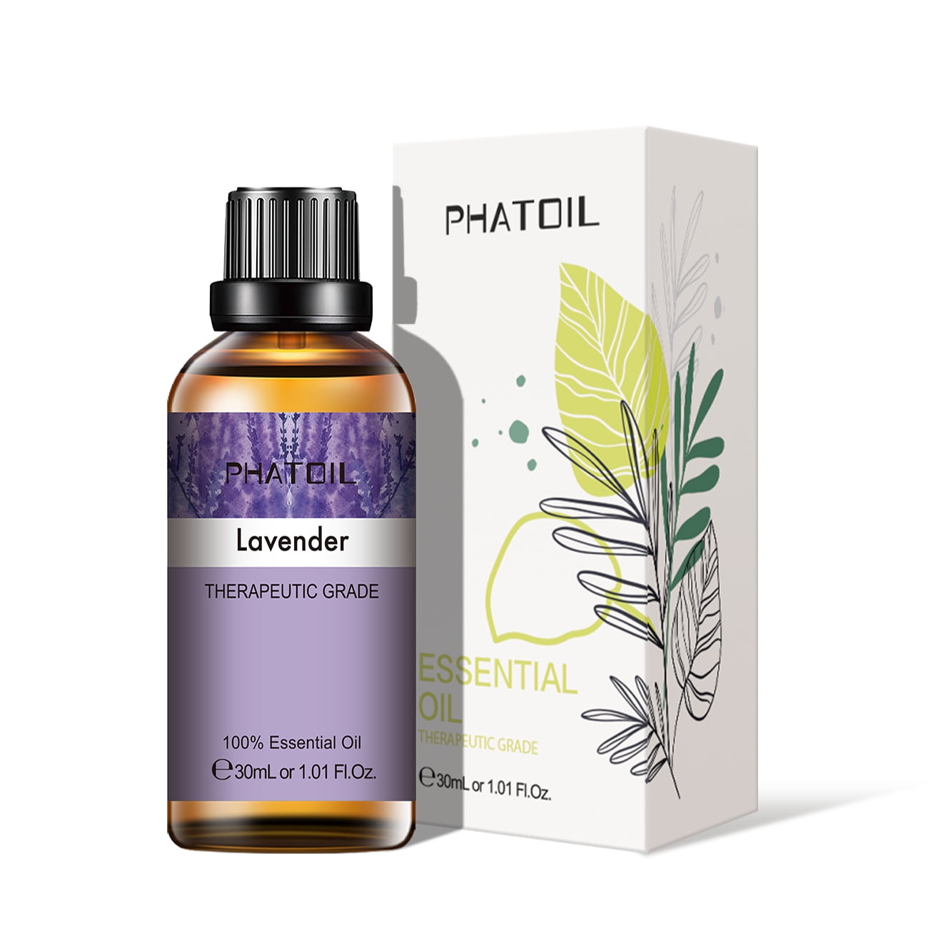 PHATOIL Lavender Essential Oils for Diffusers Humidifier 100% Pure Natural Aromatherapy Massage Bath Sleep Relaxation 30ml/1.01 fl.Oz