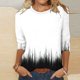 thumbnail image 2 of Camisetas Casuales de las Mujeres de Moda Impresa 3/4 Mangas Blusa Cuello Redondo para el Hogar Y Diario, 2 of 4