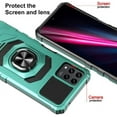 thumbnail image 3 of Compatible for T-Mobile REVVL 6 Pro 5G Case with Tempered Glass Screen Protector [Military Grade] Ring Car Magnetic Mount Kickstand Shockproof Phone Cover - Teal, 3 of 7