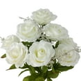 thumbnail image 3 of Mainstays Indoor Artificial Rose Floral Bush, White Color, Assembled Height 17.5", 3 of 9