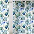 thumbnail image 2 of Vargottam Ocean Print Sheer Georgette Curtains for French Doors & Balcony 2 Panels, 96" Long, Light Filtering, Grommet Top Printed Drapes for Living Room or Lounge, 2 of 9