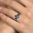 thumbnail image 4 of Gem Stone King 3.54 Ct Millennium Blue Mystic Topaz Black Diamond 18K Rose Gold Plated Silver Ring, 4 of 6