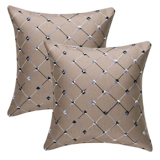 Unique Bargains 2 Pack Geometric Decorative Throw Pillow Covers 18" x18" Camel