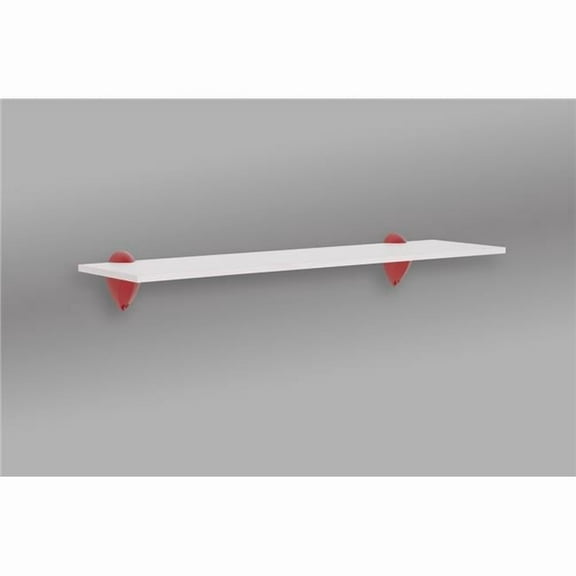 Wallscapes HSJKIT724RD 24 in. Jazzy Shelf, White & Red