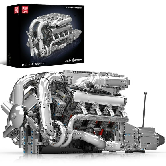 Kit de modelos de motor V8 biturbo Mould King con batería 2899 piezas