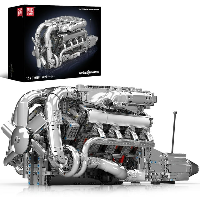 Kit de modelos de motor V8 biturbo Mould King con batería 2899 piezas