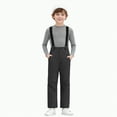 thumbnail image 3 of HCNTES Boys Girls Snowsuit Bib Overalls Children's Insulated Winter Wear with Adjustable Shoulder Straps(A-Black,12-14 Years), 3 of 9